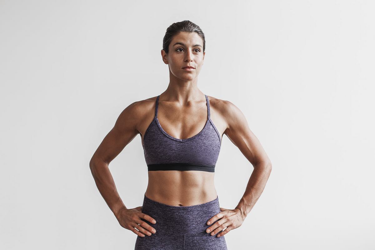 Nobull V-Neck Matte Women\'s Sports Bras Deep Lavender | Australia (WX6957)